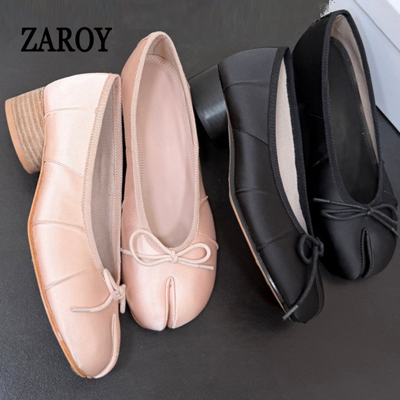 Slip Dress Satin - Split Toe Tabi Women's Pumps And