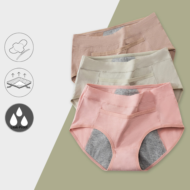 Seamless Underwear Women - Cotton Menstrual Panties Leak Proof Breathable