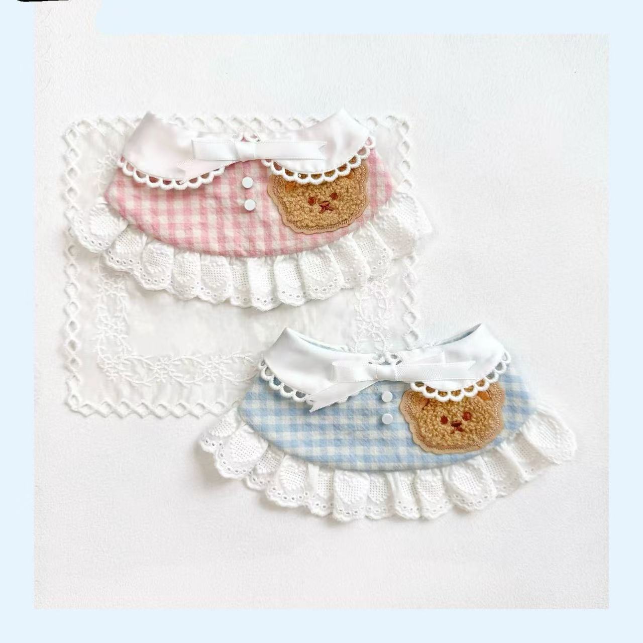 Lace Teddy Lingerie - Pet Autumn Winter Plaid Cute Bib
