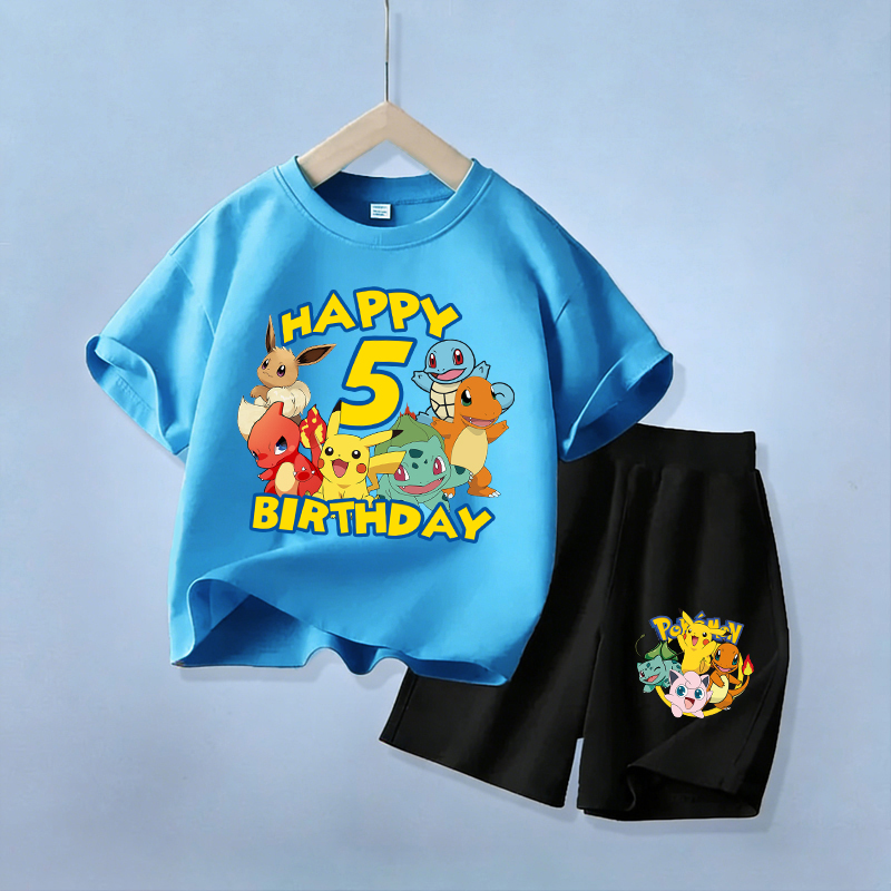 Boyshort Underwear - Cute Pikachu Birthday Kids Clothes Set