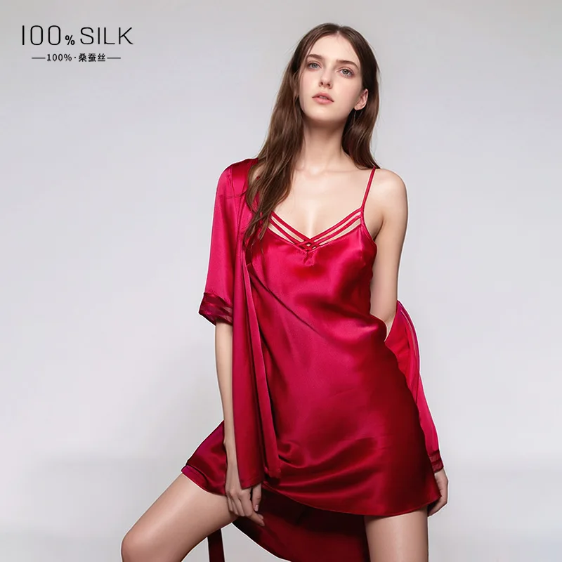 Robe Silk Women - 19MM 100% Mulberry Silk Robe Gown