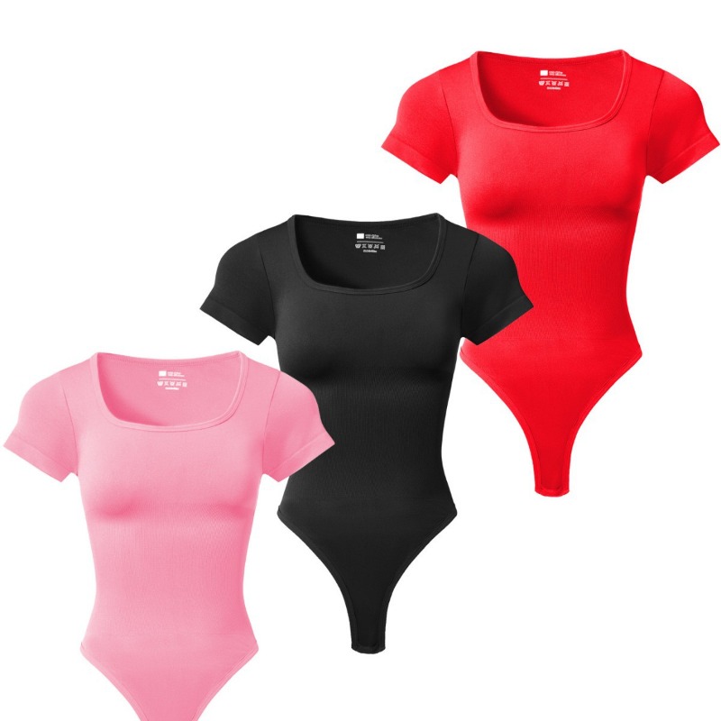 Shapewear Bodysuit Firm - Women Plus Size Square Neck Short