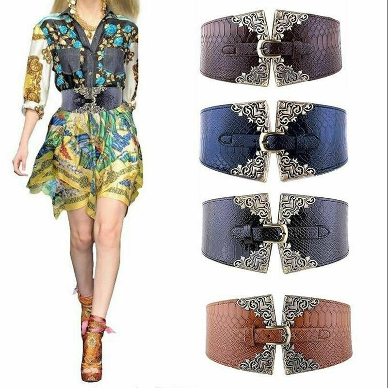 Women Elastic Buckle Wide Belt - Corset Waist Cinch ulasan dan harga