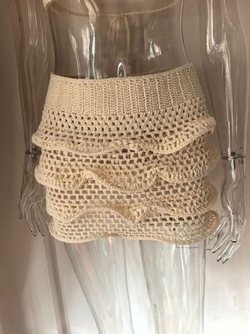 Women Hand Crochet Knitted Ruf - Cami Top Lace ulasan dan harga