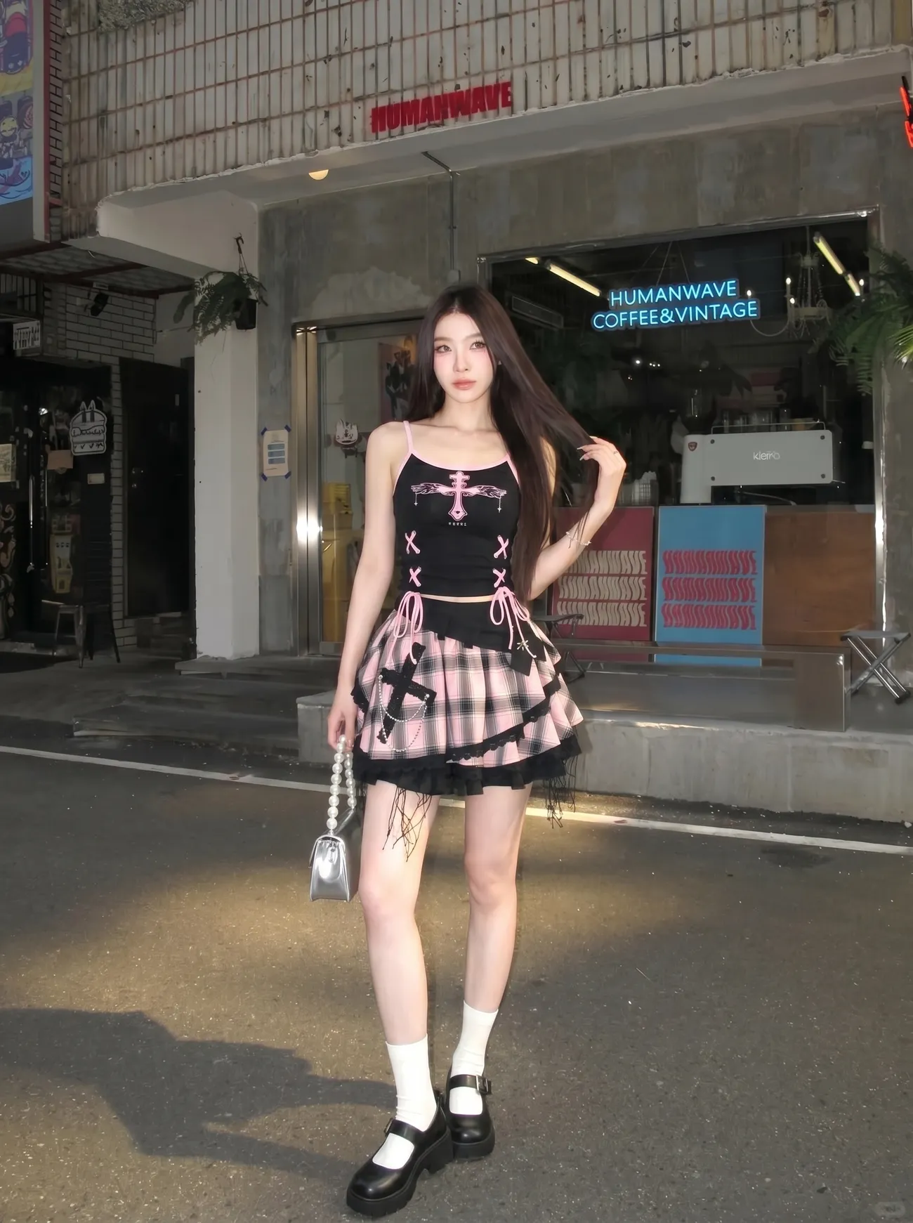 Vintage Y2K Dark Sweet Skirt S - Cami Top Lace ulasan dan harga
