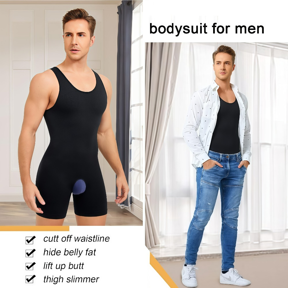 1Pcs Mens Seamless Compression - Shapewear Bodysuit Firm ulasan dan harga
