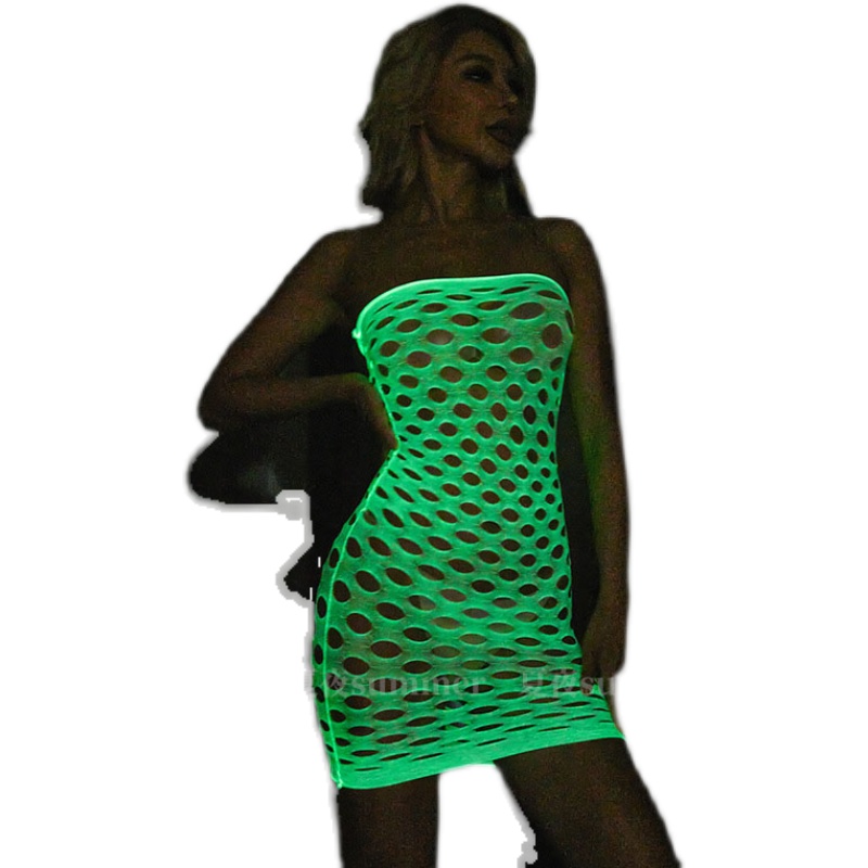 Luminous Glow in The Dark Fish - Bodystocking Fishnet ulasan dan harga