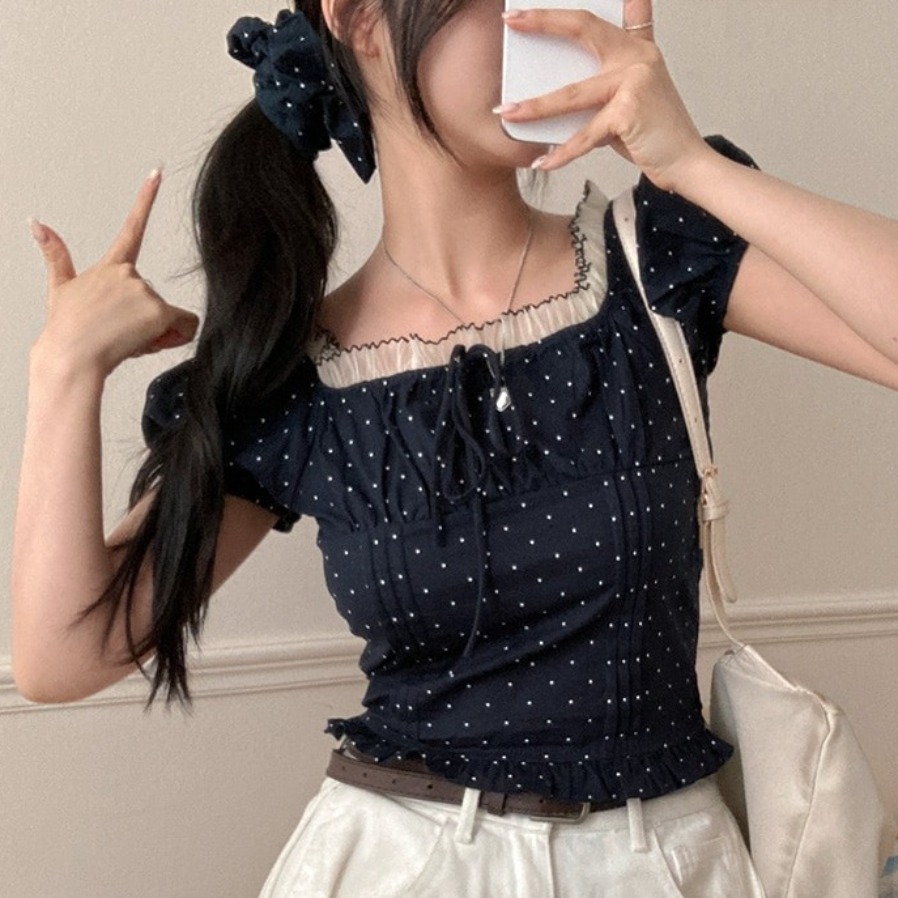 Summer Sweet Bubble Sleeve Pol - Corset Waist Cinch ulasan dan harga