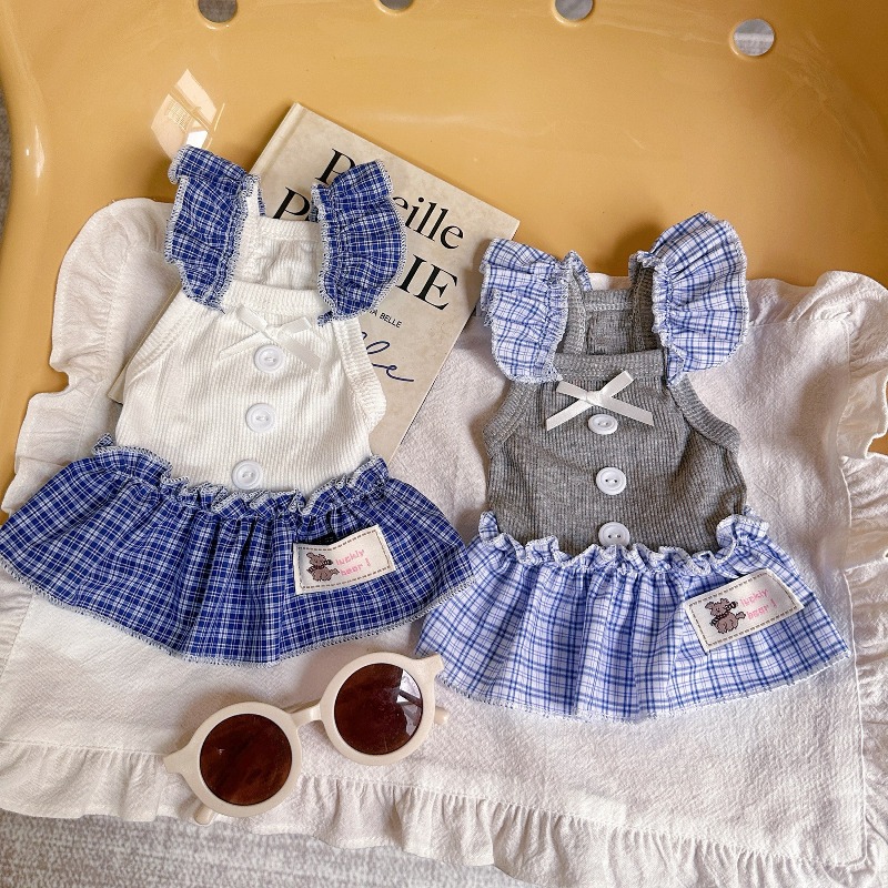 Pet Dress Summer Vest Checkere - Lace Teddy Lingerie ulasan dan harga