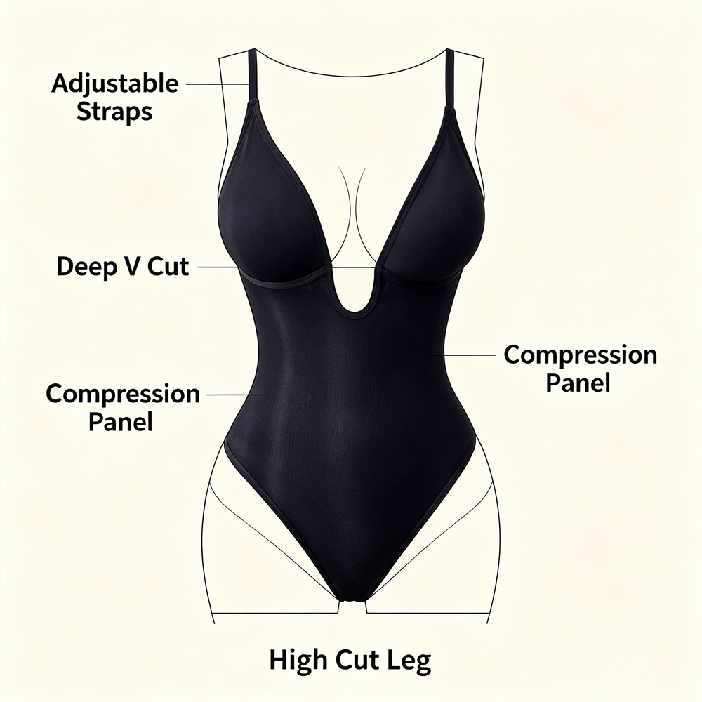Women Deep V Backless Shapewea - Shapewear Bodysuit Firm ulasan dan harga