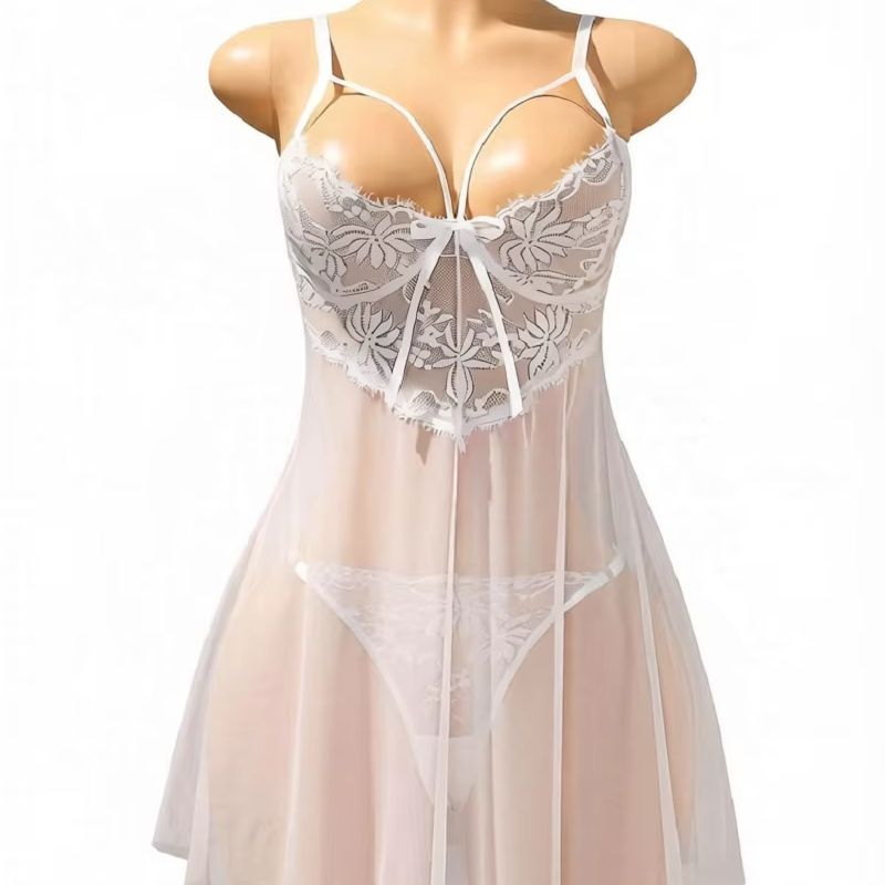 Women White Lace Babydoll Ling - Babydoll Chemise Night ulasan dan harga