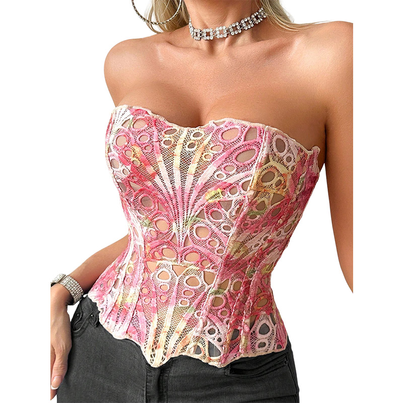 Sexy Bone Garment Corset Sheer - Cami Top Lace ulasan dan harga