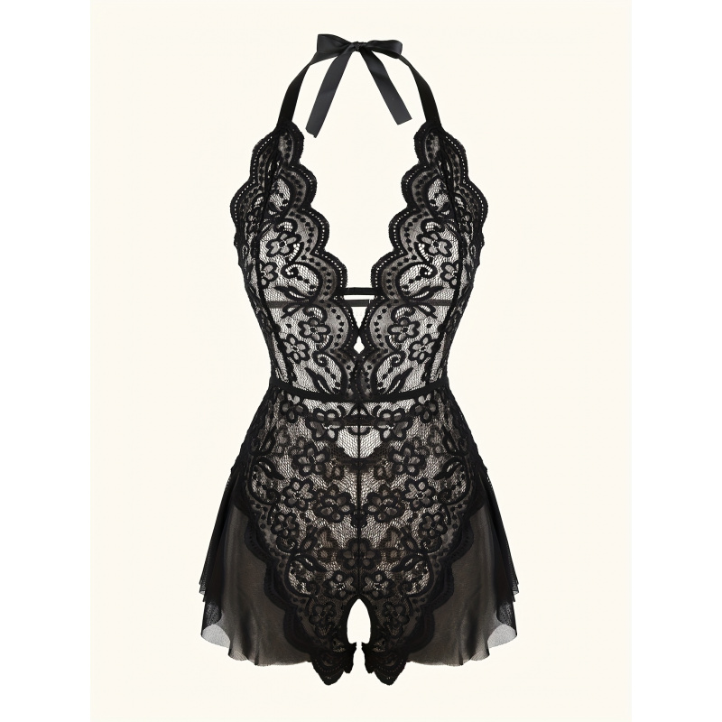 Charming Lace Mesh Teddy, Scal - Lace Teddy Lingerie ulasan dan harga