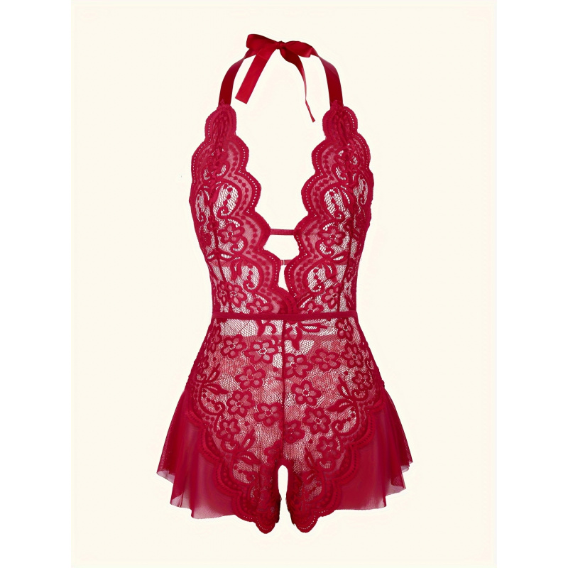 Charming Lace Mesh Teddy, Scal - Lace Teddy Lingerie ulasan dan harga