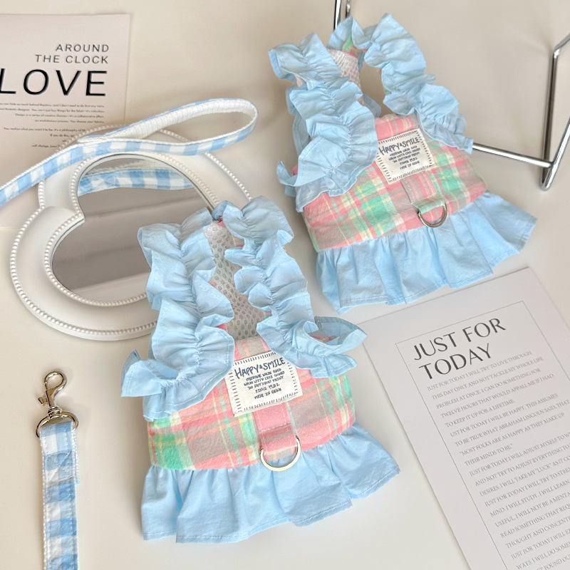 Pet Plaid Leash Vest Style Sma - Lace Teddy Lingerie ulasan dan harga