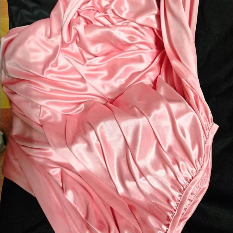 Glossy Ice Silk Night Robe Wit - Robe Silk Women ulasan dan harga