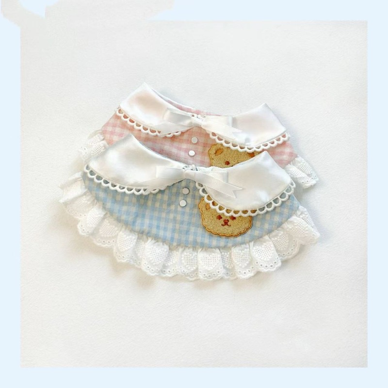 Pet Spring Plaid Cute Bib Pet  - Lace Teddy Lingerie ulasan dan harga