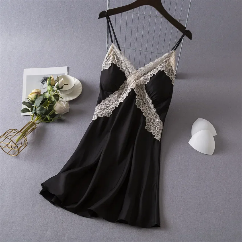 Women's Sexy Lingerie Satin Ni - Babydoll Chemise Night ulasan dan harga