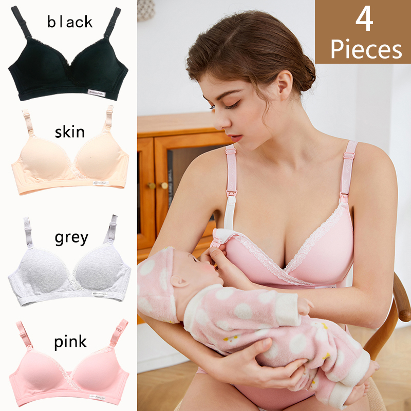 4Pcs New Cotton Wirefree Nursi - Nursing Bra Sleep ulasan dan harga