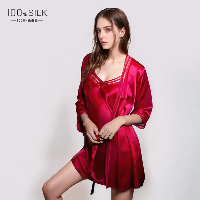 19MM 100% Mulberry Silk Robe G - Robe Silk Women ulasan dan harga