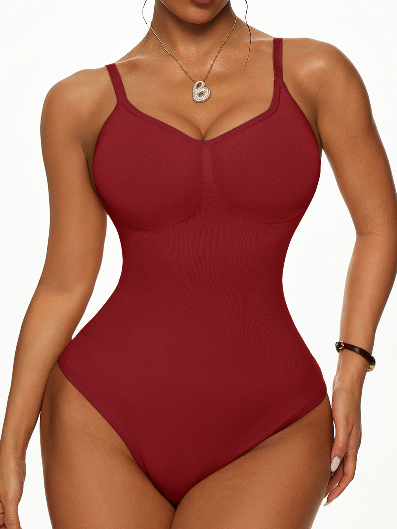Women's Seamless Ribbed Bodysu - Shapewear Bodysuit Firm ulasan dan harga