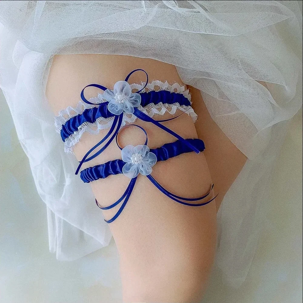 2pcs/Set Satin Ribbon Wedding  - Garter Belt Set ulasan dan harga