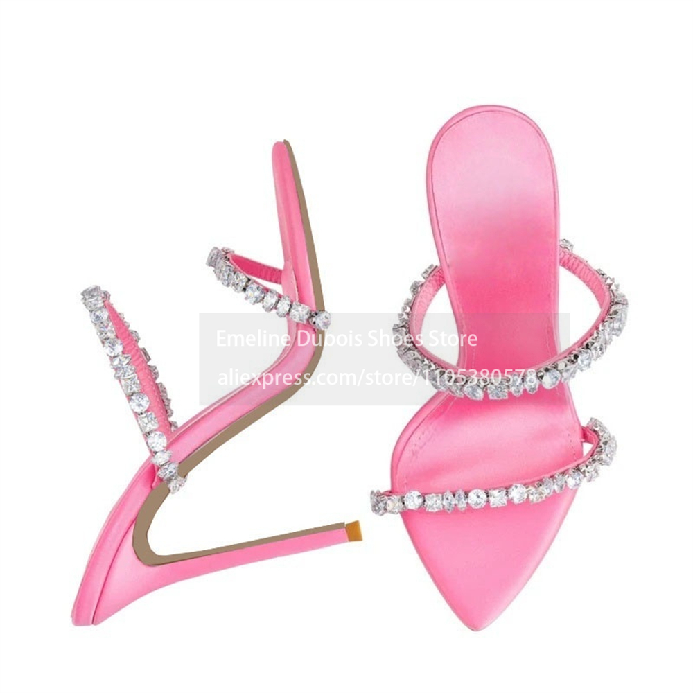 Pink Satin Rhinestone Double S - Slip Dress Satin ulasan dan harga