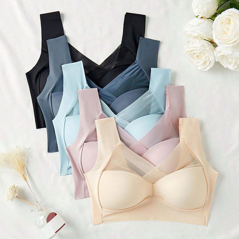 5PCS Women Sports Bras Full Cu - Bralette Wireless Soft ulasan dan harga