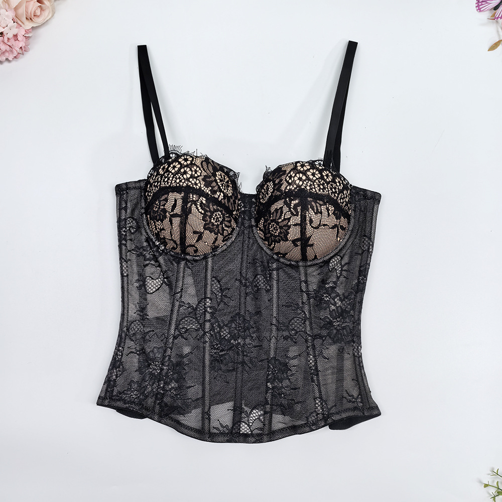 Sexy Black Lace Corset Bra – S - Corset Waist Cinch ulasan dan harga