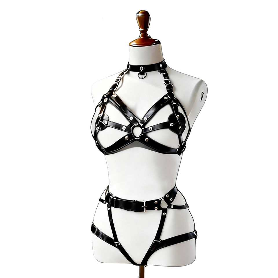 Women Sexy Leather Lingerie Bo - Garter Belt Set ulasan dan harga