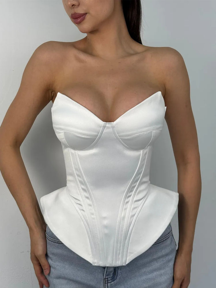 BKQU Sexy Fishbone Strapless C - Corset Waist Cinch ulasan dan harga