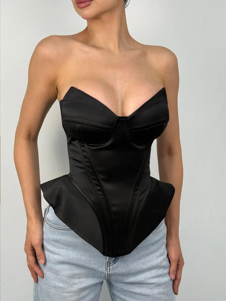 BKQU Sexy Fishbone Strapless C - Corset Waist Cinch ulasan dan harga